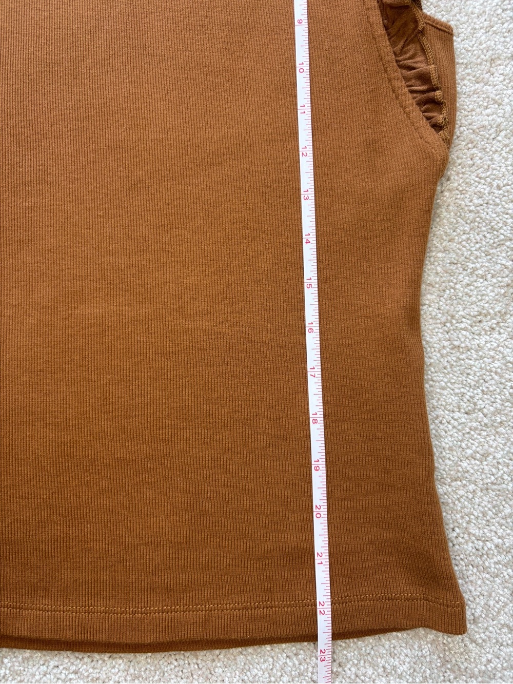 Dear John Rust Brown Ruffle Sleeve Tank Top - Picture 5 of 6